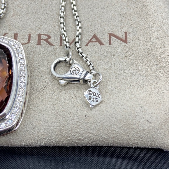 David Yurman Albion Diamond Smoky Quartz Pendant - Picture 6 of 10